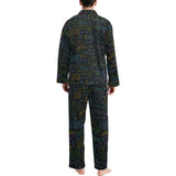 Math Pattern Print Design 04 Men's Long Pajama Set