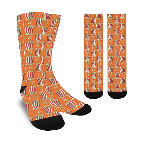 Popcorn Pattern Print Design 05 Crew Socks