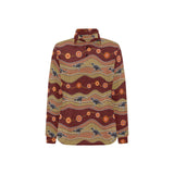 Kangaroo Aboriginal Pattern Women's Long Sleeve Polo Shirt