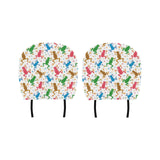 Colorful Frog Pattern Car Headrest Cover