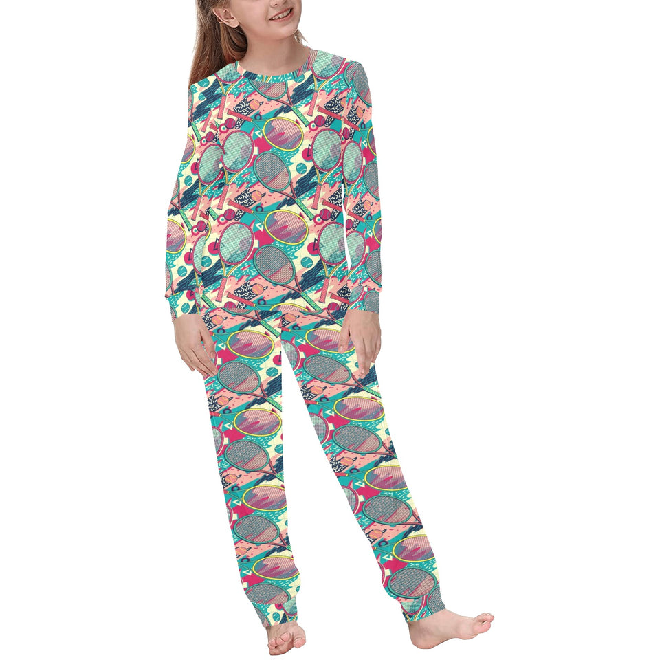 Tennis Pattern Print Design 01 Kids' Boys' Girls' All Over Print Pajama Set