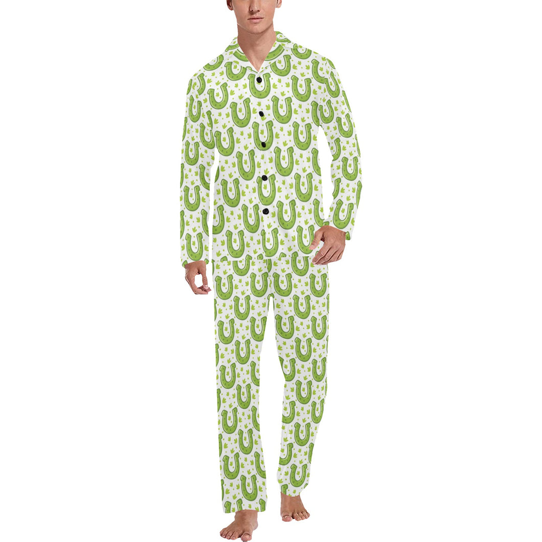 Horseshoes Pattern Print Design 02 Men's Long Pajama Set