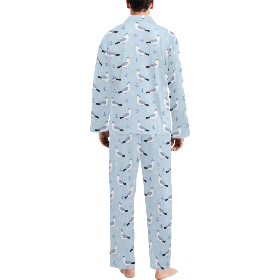 Pigeon Pattern Print Design 03 Men's Long Pajama Set