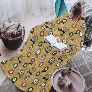 Lion Pattern Print Design 03 Blanket Robe with Sleeves