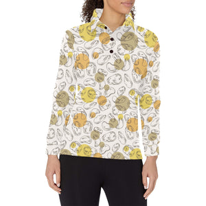 Potato Chips Pattern Print Design 02 Women's Long Sleeve Polo Shirt