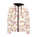 Tea pots Pattern Print Design 01 Men's Padded Hooded Jacket(ModelH42)