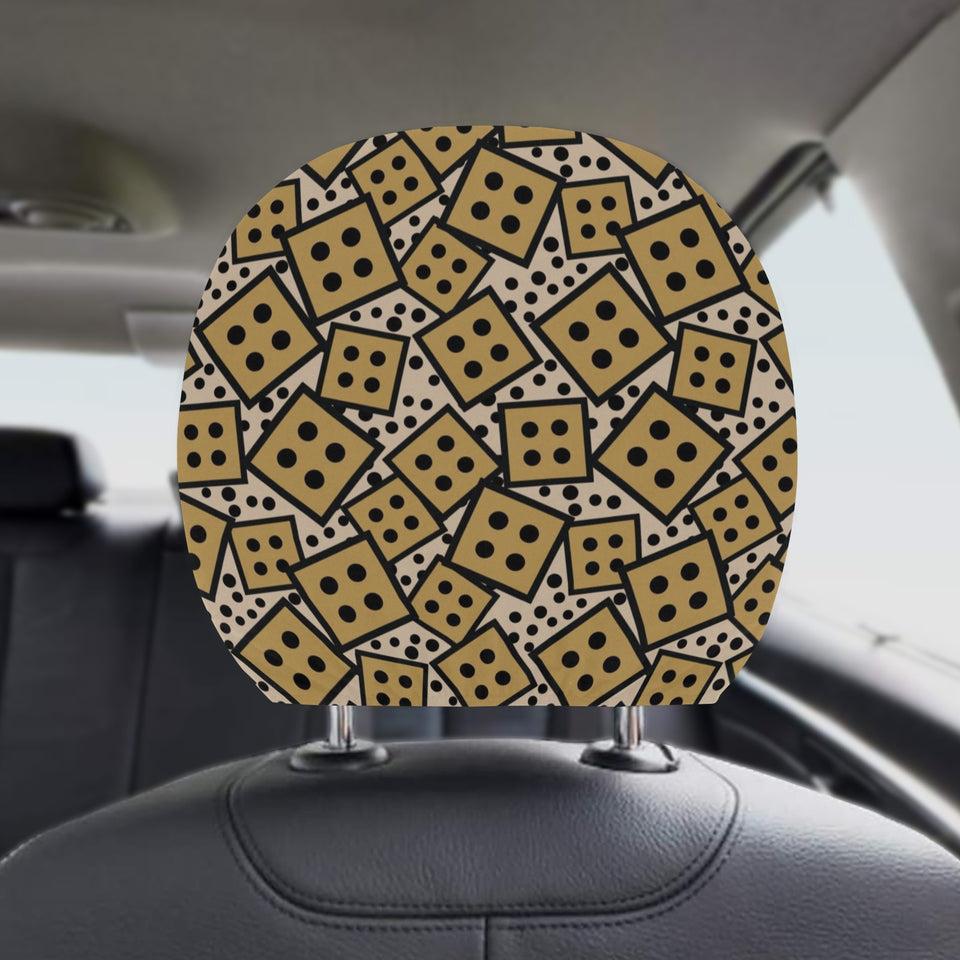 Dice Pattern Print Design 02 Car Headrest Cover