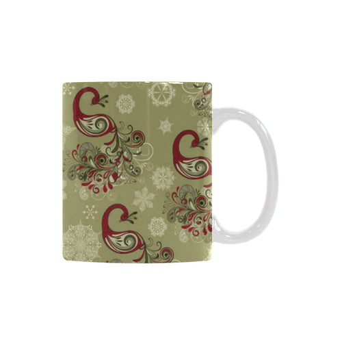 Peacock Tribal Pattern Classical White Mug (FulFilled In US)