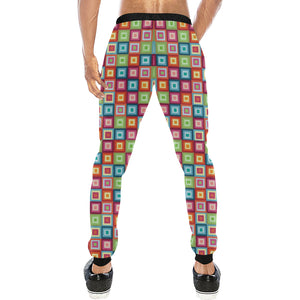 Rainbow Rectancular Pattern Unisex Casual Sweatpants