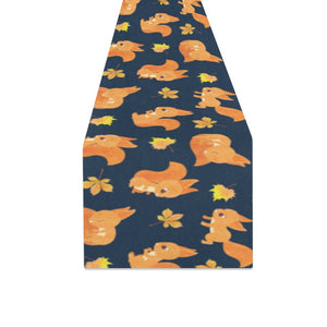 Squirrel Pattern Print Design 05 Table Runner