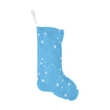 Airplane Pattern Blue Background Christmas Stocking