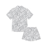 Gear Pattern Print Design 05 Kids' Boys' Girls' V-Neck Short Pajama Set