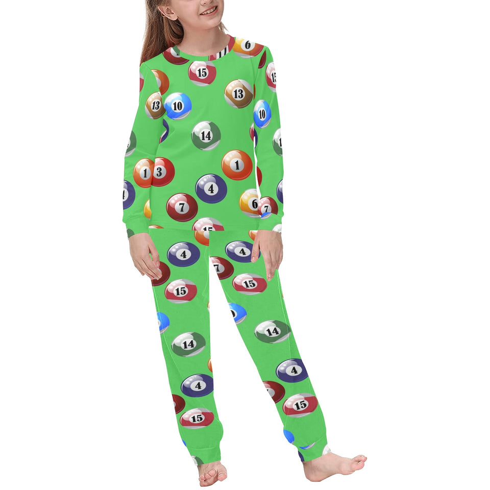 Billiard Ball Pattern Print Design 02 Kids' Boys' Girls' All Over Print Pajama Set