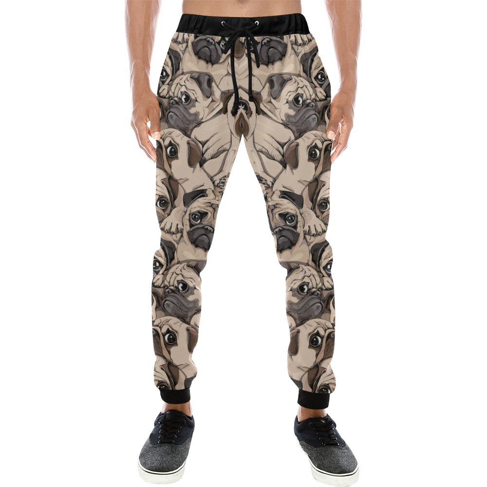 Pug Pattern Background Unisex Casual Sweatpants