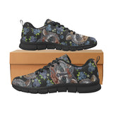 Raccoon Blueburry Pattern Men's Sneakers Black