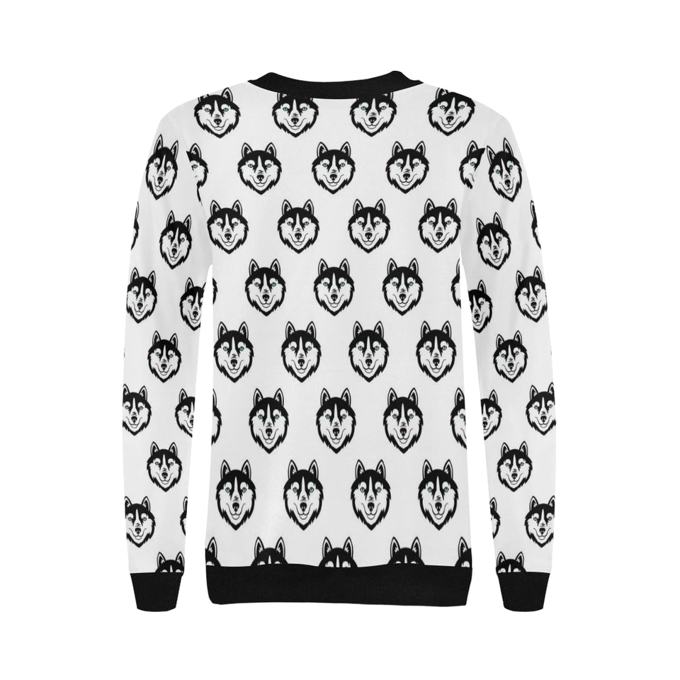 Siberian Husky Pattern Women's Crew Neck Sweatshirt