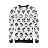 Siberian Husky Pattern Women's Crew Neck Sweatshirt