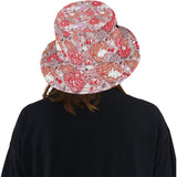 Red Pink Hot Air Balloon Pattern Unisex Bucket Hat