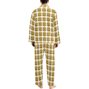 Hamburger Pattern Print Design 05 Men's Long Pajama Set