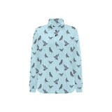 Pigeon Pattern Print Design 02 Women's Long Sleeve Polo Shirt