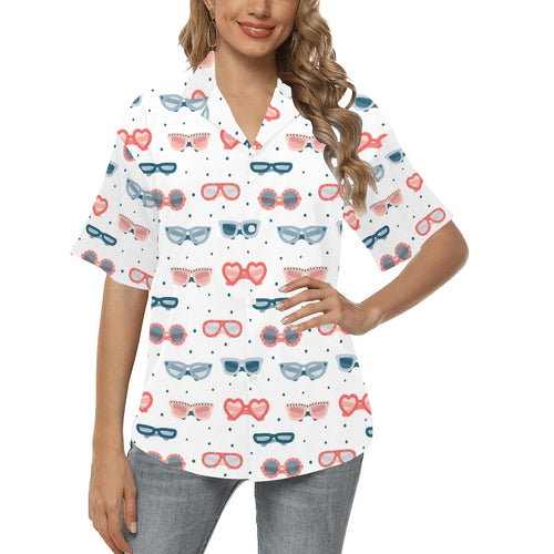 Sun Glasses Pattern Print Design 02 Women's All Over Print Hawaiian Shirt