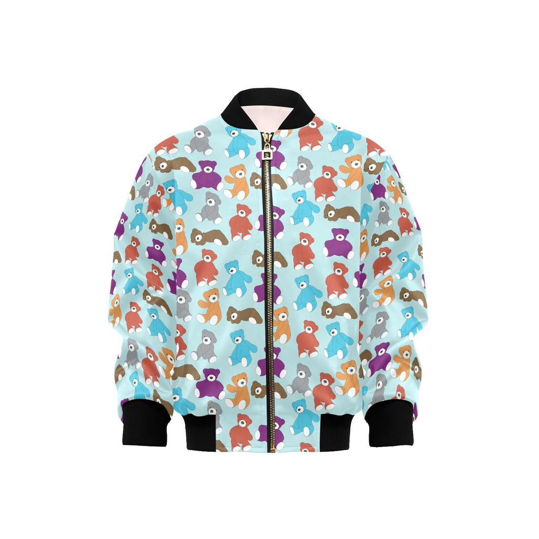 Teddy Bear Pattern Print Design 03 Kids' Boys' Girls' Bomber Jacket