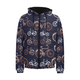 Bicycle Pattern Print Design 01 Men's Padded Hooded Jacket(ModelH42)