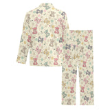 Teddy Bear Pattern Print Design 05 Men's Long Pajama Set