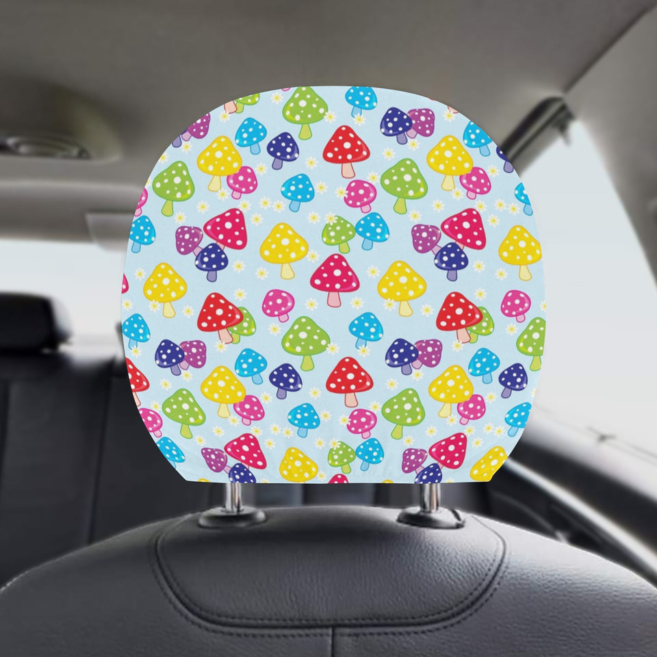 Colorful Mushroom Pattern Car Headrest Cover