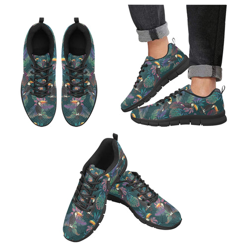 Toucan Pattern Men's Sneakers Black