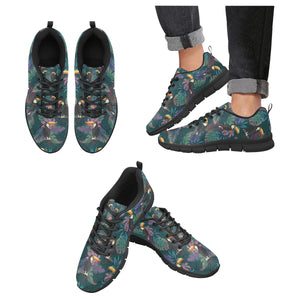 Toucan Pattern Men's Sneakers Black