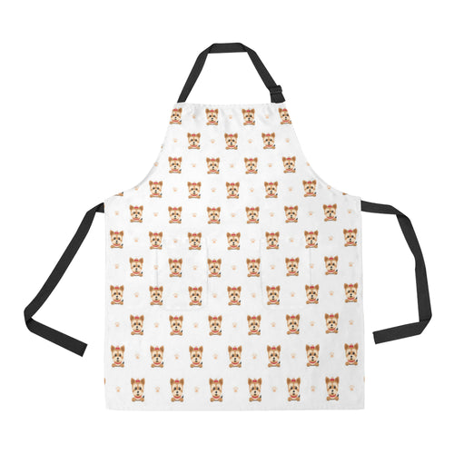 Yorkshire Terrier Pattern Print Design 03 Adjustable Apron