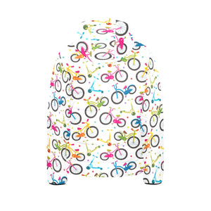 Bicycle Pattern Print Design 02 Kids' Boys' Girls' Padded Hooded Jacket