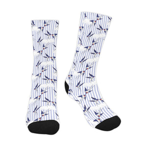 Swallow Pattern Print Design 03 Crew Socks