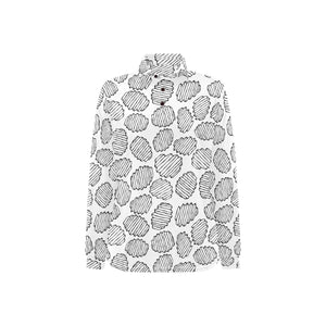 Potato Chips Pattern Print Design 03 Women's Long Sleeve Polo Shirt