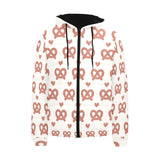 Pretzels Pattern Print Design 01 Men's Padded Hooded Jacket(ModelH42)