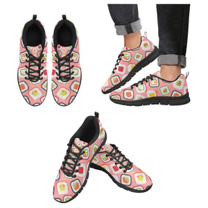 Sushi Roll Pattern Men's Sneakers Black