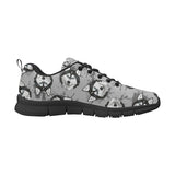 Siberian Husky Pattern Theme Men's Sneakers Black