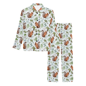 Squirrel Pattern Print Design 02 Men's Long Pajama Set