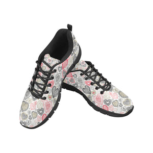 Heart Tribal Pattern Men's Sneakers Black