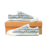 Starfish Pattern Women's Low Top Canvas Shoes White