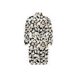 Popcorn Pattern Print Design 02 Men's Long Sleeve Belted Night Robe