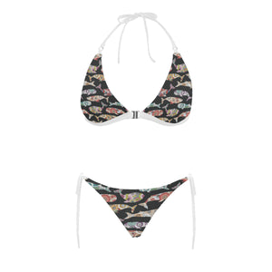Whale Flower Tribal Pattern Sexy Bikinis Two-Pieces Swimsuits