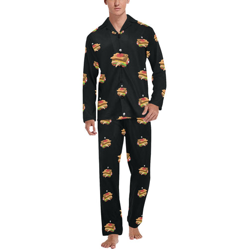 Sandwich Pattern Print Design 03 Men's Long Pajama Set