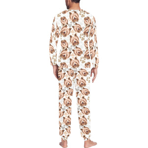 Yorkshire Terrier Pattern Print Design 04 Men's All Over Print Pajama