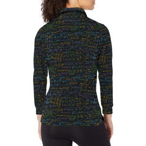 Math Pattern Print Design 01 Women's Long Sleeve Polo Shirt