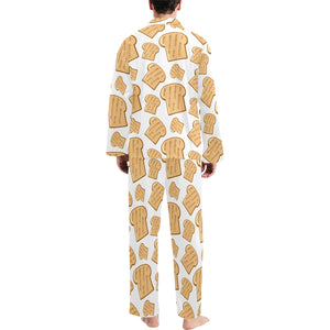 Bread Toast Pattern Print Design 05 Men's Long Pajama Set