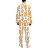 Bread Toast Pattern Print Design 05 Men's Long Pajama Set