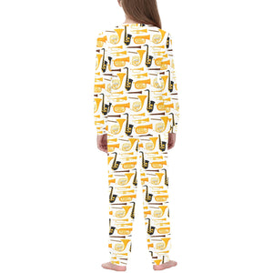 Saxophone Theme Pattern Kids' Boys' Girls' All Over Print Pajama Set