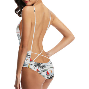 Sailboat Pattern Background Women's One-Piece Swimsuit